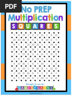 Multiplication Squares Game R PDF