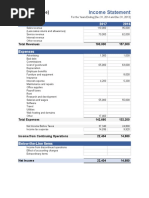 Income Statement: (Company Name)