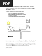 Cómo Se Calcula Un Proyecto de Bombeo Solar Directo