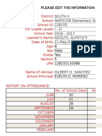 Deped Form 138-E Division of Iligan City - (User-Editable Entry)