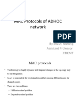 MAC Protocols of ADHOC Network: by Shashi Gurung Assistant Professor Ctiemt