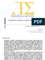 Quantitative Trading As A Mathematical Science: Quantcon Singapore 2016