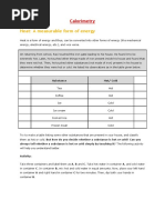 Heat: A Measurable Form of Energy: Calorimetry