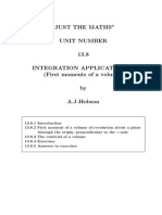 "Just The Maths" Unit Number 13.8 Integration Applications 8 (First Moments of A Volume) by A.J.Hobson