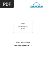 Pastomaster RTL: Apply Identification Plate