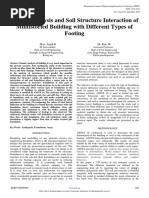 Seismic Analysis and Soil Structure Interaction of Multistoried Building With Different Types of Footing