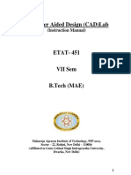 Computer Aided Design (CAD) Lab: (Instruction Manual)