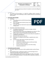 Scope: Method Statement For Welding Control