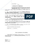 Affidavit of Service Template (1st Demand Letter)