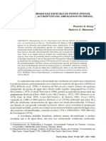 Relação Preliminar Das Espécies de Peixes (Pisces, Elasmobranchii, Actinopterygii) Ameaçadas No Brasil