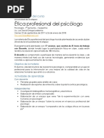 Etica Profesional Del Psicólogo