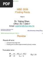 MBE 2036 Finding Roots: Dr. Yajing Shen