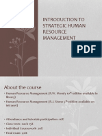 Introduction To Strategic Human Resource Management