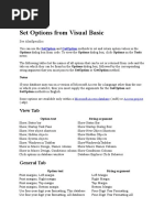 Set Options From Visual Basic: View Tab