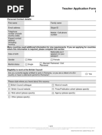 Teacher Application Form L: Part 1 Personal Information Personal Contact Details