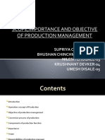 Production Management Scope and Objective