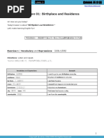 Lesson 01: Birthplace and Residence