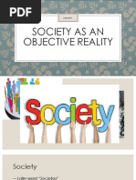 Society As An Objective Reality