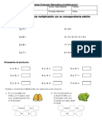 Prueba Matematica Tercero (Multiplicacion) 