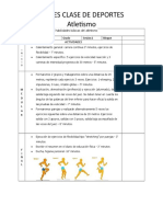 Sesión de Aprendizaje de Atletismo