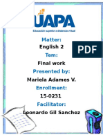 English 2 Final Work Mariela Adames V. 15-0231 Leonardo Gil Sanchez