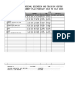 Shinyanga Vocational Education and Training Centre Internal Assessment Plan February 2016 To July 2016