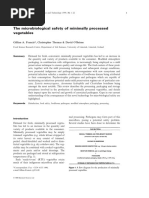 The Microbiological Safety of Minimally Processed Vegetables