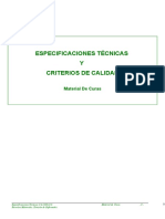 Especificaciones Técnicas de Calidad