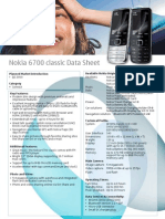 Nokia 6700 Classic Datasheet