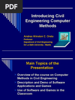 Introducing Civil Engineering Computer Methods