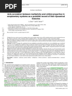 Anti-Correlation Between Multiplicity and Orbital Properties in Exoplanetary Systems As A Possible Record of Their Dynamical Histories