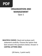 Organization and Management Quiz 1