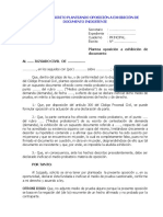 Modelo de Escrito Planteando Oposición A Exhibición de Documento Inexistente