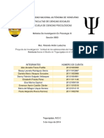 Proyecto de Investigación "Actitud de Los Adolescentes Del Instituto Secretariado Honduras Hacia El Aborto en Tegucigalpa en El 2014"