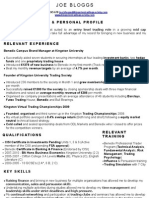 Perfect Trading CV Sample