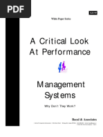 A Critical Look at Performance Management Systems - Why They Don't Work