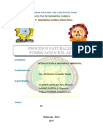 MONOGRAFIA. Procesos de Purificación Del Agua