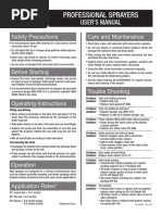 BG Sprayer Parts Breakdown & Owners Manual