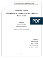 Marketing Models A Term Paper On Measuring Service Quality in Retail Sector