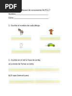 Repaso Consonant P, M, S, T