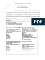 Prueba de Fìsica Segundo Medio