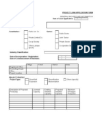 Project Loan Application Form