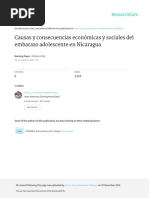 Causas y Consecuencias Del Embarazo Adolescente en Nicaragua Octubre 2016