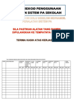 Buku Rekod Penggunaan Pa System