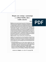 Relações Entre Ontologia e Epistemologia PDF