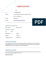 Curriculum Vitae: Contact Information