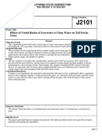 Effects of Varied Ratios of Greywater To Clean Water On Tall Fescue Grass