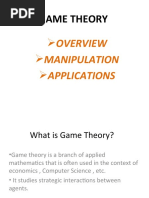 Game Theory: Overview Manipulation Applications