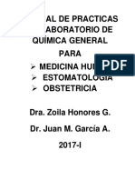 Manual de Practicas de Laboratorio de Química General Para: Medicina Humana Estomatologia Obstetricia