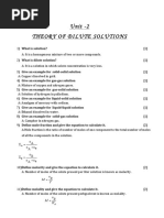 Unit - 2 Theory of Dilute Solutions: NB M V